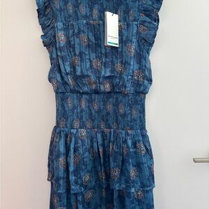 NEW WITH TAGS Blue Patterned Sleeveless Dress